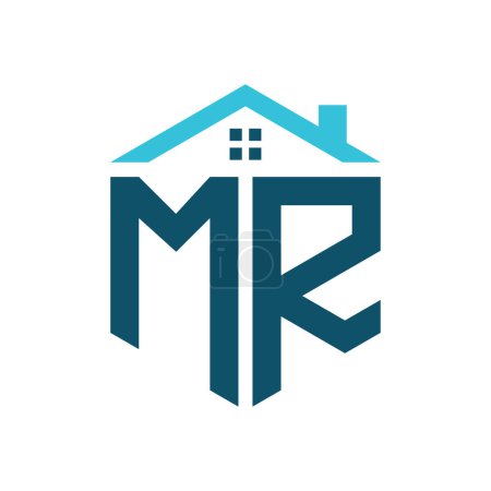 MR House Logo Design Template. Buchstabe MR-Logo für Immobilien, Baugewerbe oder alle damit verbundenen Geschäfte