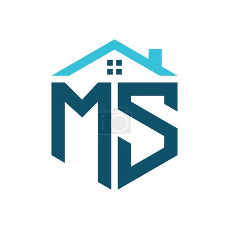 MS House Logo Design Template. Letter MS Logo for Real Estate, Construction or any House Related Business