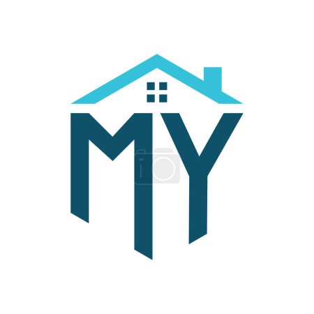 Modèle de conception de logo de ma maison. Lettre MY Logo pour Immobilier, Construction ou toute autre activité liée à la maison