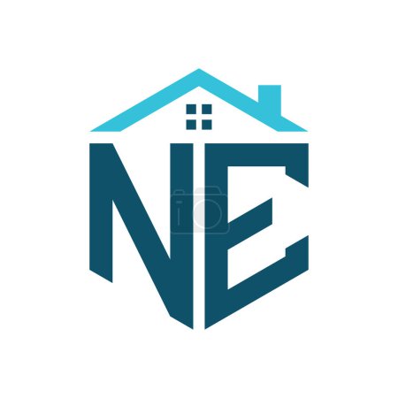 NE House Logo Design Template. Letter NE Logo for Real Estate, Construction or any House Related Business