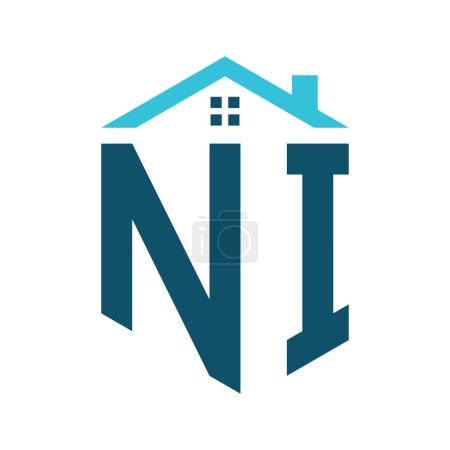 NI House Logo Design Template. Buchstabe NI-Logo für Immobilien, Baugewerbe oder alle damit verbundenen Geschäfte