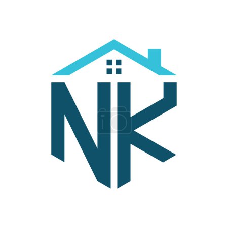 Plantilla de diseño de logotipo de NK House. Letra NK Logo para Bienes Raíces, Construcción o cualquier Casa