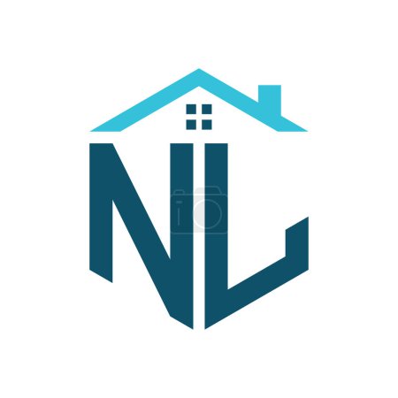 NL House Logo Design Template. Letter NL Logo for Real Estate, Construction or any House Related Business