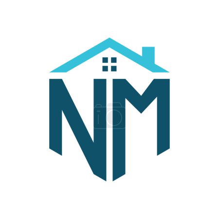 NM House Logo Design Template. Buchstabe NM Logo für Immobilien, Bau oder jedes Haus verwandte Geschäft