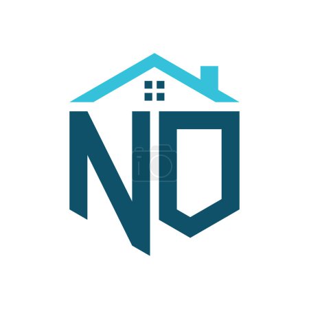 Aucun modèle de conception de logo de maison. Lettre NO Logo pour l'immobilier, la construction ou toute autre activité liée à la maison