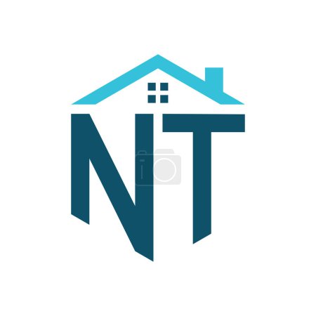 Modèle de conception de logo NT House. Lettre NT Logo pour l'immobilier, la construction ou toute autre activité liée à la maison