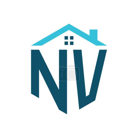 NV House Logo Design Template. Letter NV Logo for Real Estate, Construction or any House Related Business