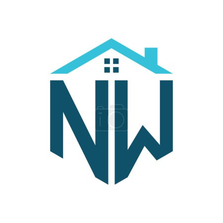 Plantilla de diseño de logotipo de NW House. Letra NW Logo para Bienes Raíces, Construcción o cualquier Casa