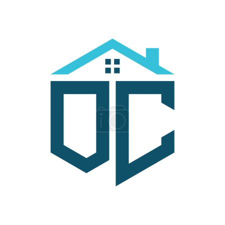 Plantilla de diseño de logotipo OC House. Letra OC Logo para Bienes Raíces, Construcción o cualquier Casa