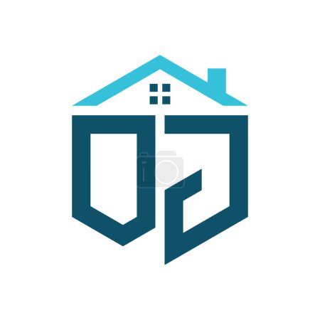 Modèle de conception de logo de maison JO. Lettre JO Logo pour l'immobilier, la construction ou toute autre activité liée à la maison