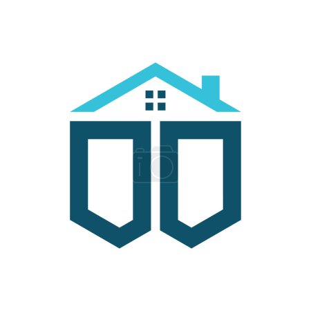 Modèle de conception de logo de maison OO. Lettre OO Logo pour l'immobilier, la construction ou toute autre activité liée à la maison