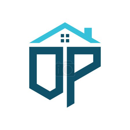 OP House Logo Design Template. Letter OP Logo for Real Estate, Construction or any House Related Business
