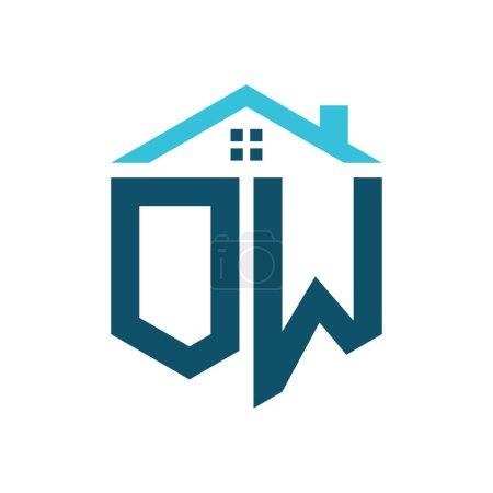 OW House Logo Design Template. Letter OW Logo for Real Estate, Construction or any House Related Business
