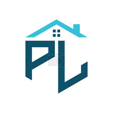 PL House Logo Design Template. Letter PL Logo für Immobilien, Baugewerbe oder jedes damit verbundene Geschäft