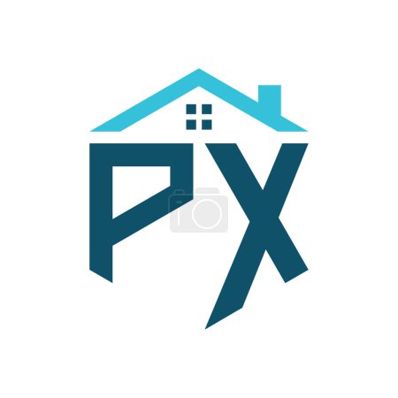 PX House Logo Design-Vorlage. Buchstabe PX Logo für Immobilien, Baugewerbe oder jedes damit verbundene Geschäft