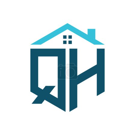 QH House Logo Design Template. Buchstabe QH Logo für Immobilien, Bau oder jedes Haus verwandte Geschäft