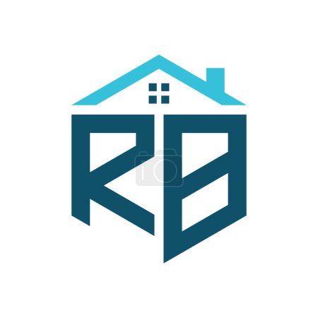 Modèle de conception de logo de maison RB. Lettre logo RB pour l'immobilier, la construction ou toute autre activité liée à la maison
