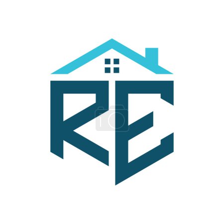 RE House Logo Design Template. Buchstabe RE Logo für Immobilien, Bau oder jedes Haus verwandte Geschäft