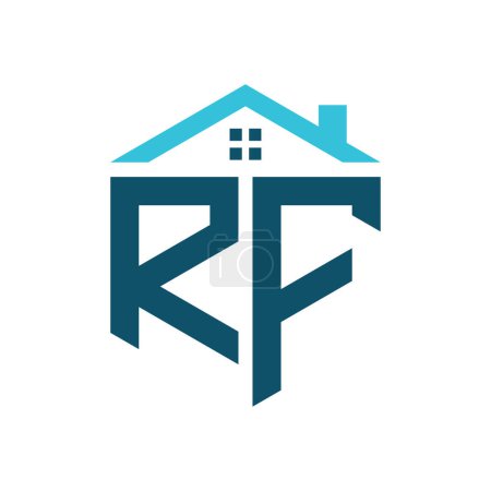 Plantilla de diseño de logotipo RF House. Letra RF Logo para Bienes Raíces, Construcción o cualquier Casa