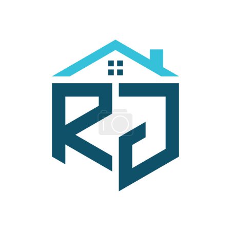 RJ House Logo Design Template. Buchstabe RJ Logo für Immobilien, Bau oder jedes Haus verwandte Geschäft