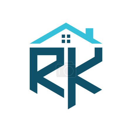 RK House Logo Design Template. Letter RK Logo for Real Estate, Construction or any House Related Business
