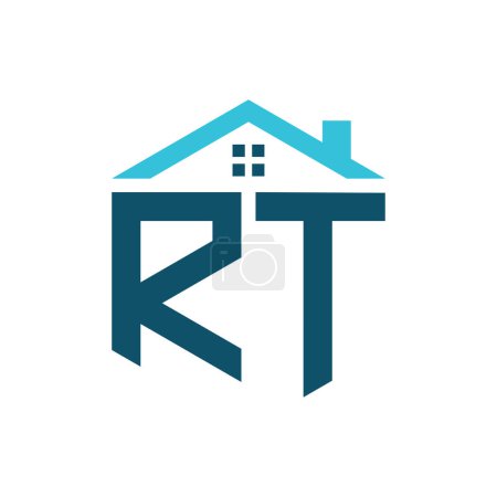 RT House Logo Design Template. Buchstabe RT Logo für Immobilien, Bau oder jedes Haus verwandte Geschäft