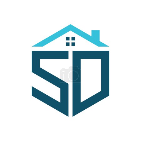 Modèle de conception de logo de maison SD. Lettre Logo SD pour l'immobilier, la construction ou toute autre activité liée à la maison