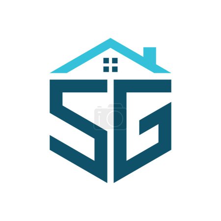 Plantilla de diseño de logotipo SG House. Letra SG Logo para Bienes Raíces, Construcción o cualquier Casa