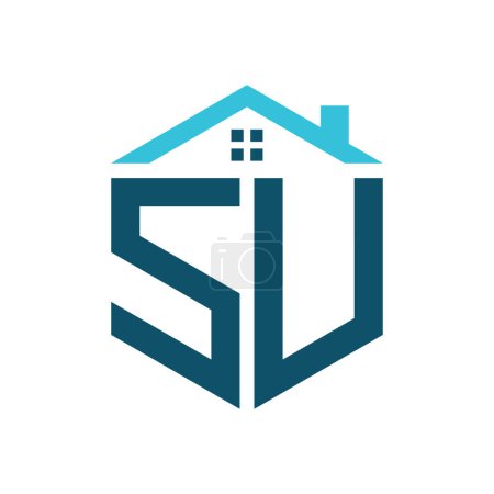 SU House Logo Design Template. Buchstabe SU Logo für Immobilien, Bau oder jedes Haus verwandte Geschäft