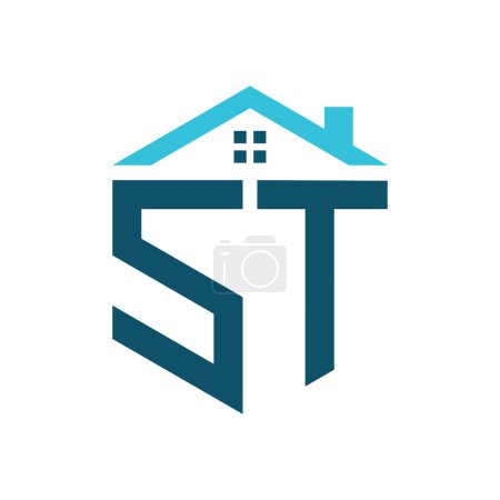 Modèle de conception de logo ST House. Lettre ST Logo pour l'immobilier, la construction ou toute autre activité liée à la maison