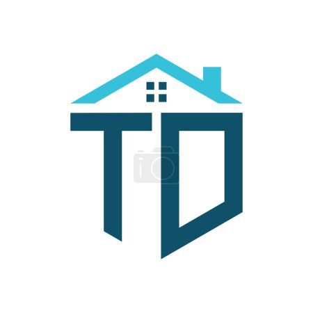 TD House Logo Design Template. Buchstabe TD Logo für Immobilien, Bau oder jedes Haus verwandte Geschäft