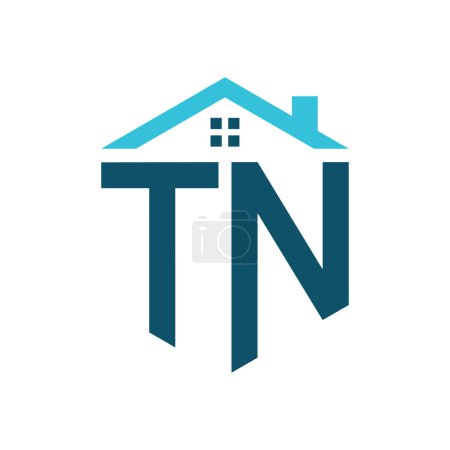 Plantilla de diseño de logotipo de TN House. Letra TN Logo para Bienes Raíces, Construcción o cualquier Casa