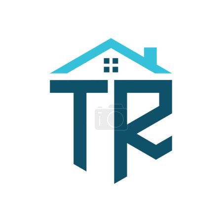 TR House Logo Design Template. Buchstabe TR-Logo für Immobilien, Baugewerbe oder jedes damit verbundene Geschäft