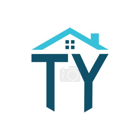 TY House Logo Design Template. Letter TY Logo for Real Estate, Construction or any House Related Business