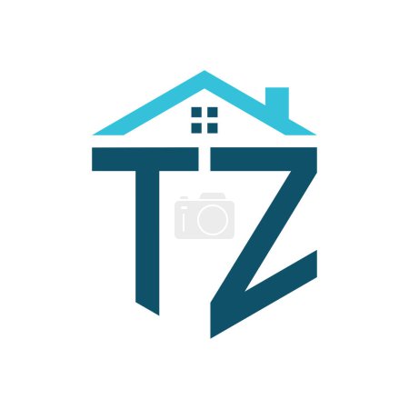 TZ House Logo Design Template. Letter TZ Logo for Real Estate, Construction or any House Related Business