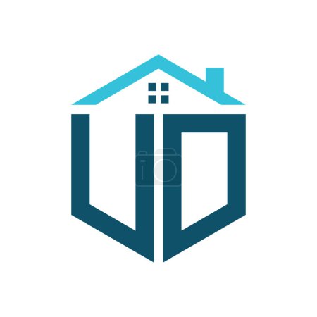 UD House Logo Design Template. Buchstabe UD Logo für Immobilien, Bau oder jedes Haus verwandte Geschäft