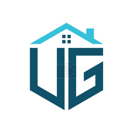 UG House Logo Design Template. Letter UG Logo for Real Estate, Construction or any House Related Business