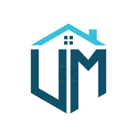 UM House Logo Design Template. Letter UM Logo for Real Estate, Construction or any House Related Business