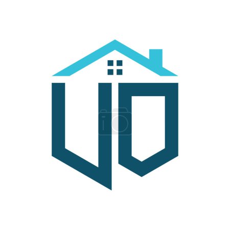 UO House Logo Design Template. Brief UO Logo für Immobilien, Bau oder jedes Haus verwandte Geschäft