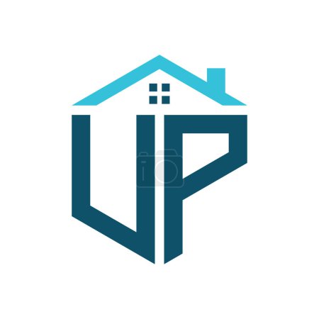 UP House Logo Design-Vorlage. Letter UP Logo für Immobilien, Baugewerbe oder alle damit verbundenen Geschäfte