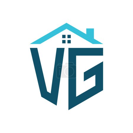 Modèle de conception de logo de maison VG. Lettre VG Logo pour l'immobilier, la construction ou toute autre activité liée à la maison