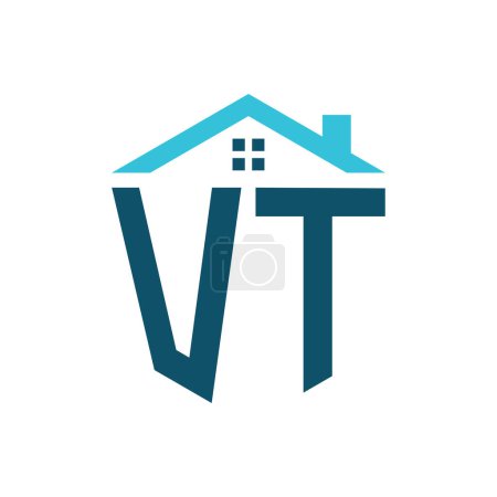 VT House Logo Design Template. Letter VT Logo for Real Estate, Construction or any House Related Business
