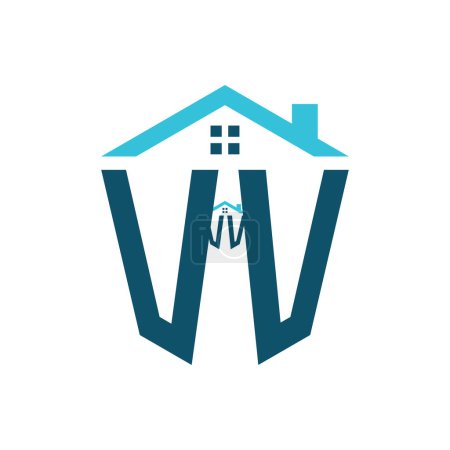Modèle de conception de logo de maison VV. Lettre VV Logo pour l'immobilier, la construction ou toute autre activité liée à la maison
