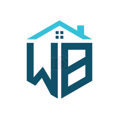 WB House Logo Design Template. Brief WB Logo für Immobilien, Bau oder jedes Haus verwandte Geschäft
