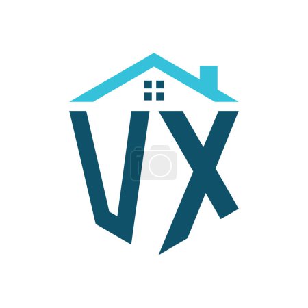 Modèle de conception de logo de maison VX. Lettre VX Logo pour l'immobilier, la construction ou toute autre activité liée à la maison