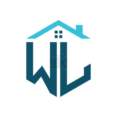 WL House Logo Design Template. Letter WL Logo for Real Estate, Construction or any House Related Business