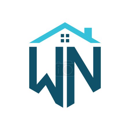 Plantilla de diseño de logotipo de WN House. Letra Logotipo de WN para Bienes Raíces, Construcción o cualquier Casa