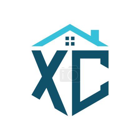 Modèle de conception de logo de maison XC. Lettre XC Logo pour l'immobilier, la construction ou toute autre activité liée à la maison
