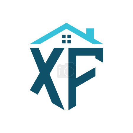 Plantilla de diseño de logotipo de XF House. Logotipo de la letra XF para bienes raíces, construcción o cualquier casa