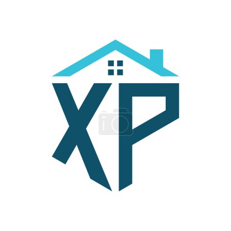Modèle de conception de logo XP House. Lettre XP Logo pour l'immobilier, la construction ou toute autre activité liée à la maison